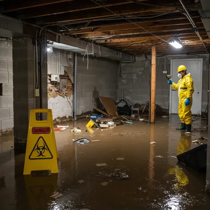 Flooded Basement Electrical Hazard in Marshfield, WI Property